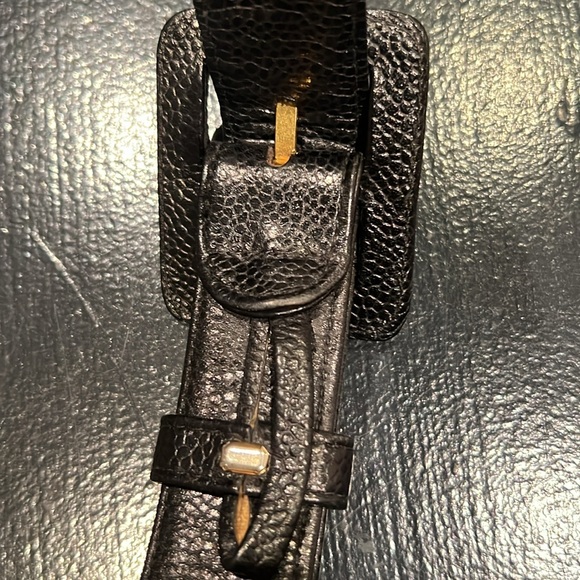 Chanel 1990s vintage black textured leather belt 80/32 - Picture 9 of 14